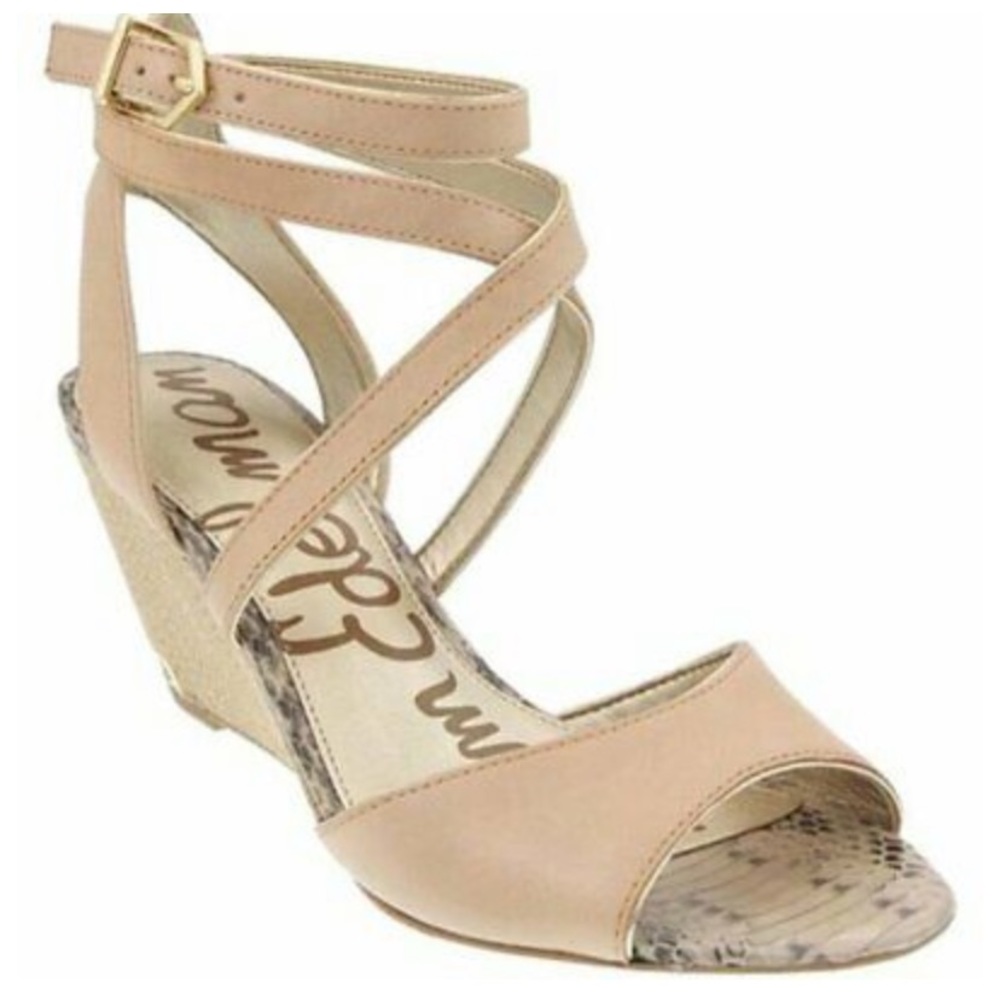 Sam Edelman “Samara” Nude strappy wedge - 7.5M